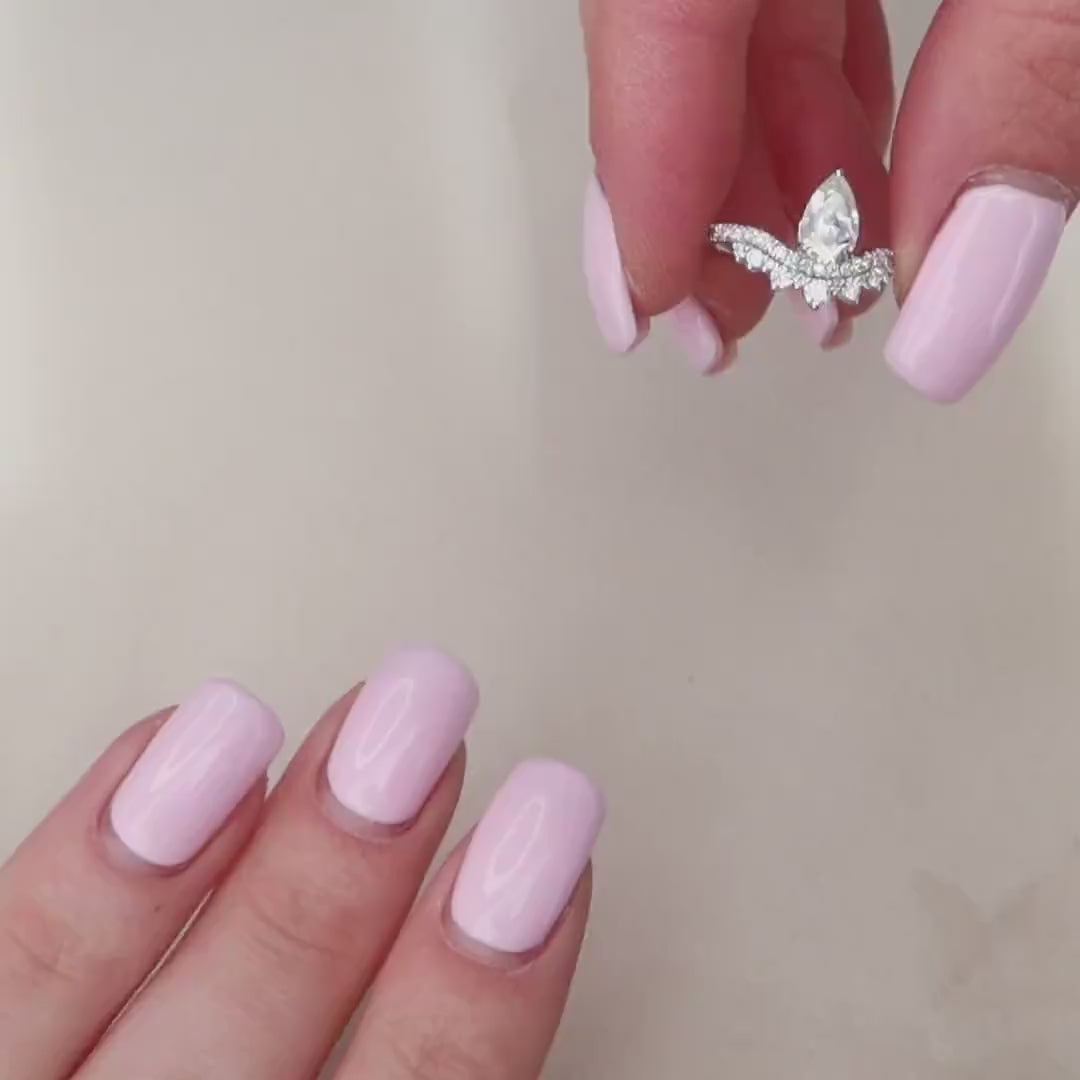 0.95 CT Pear Cut Art Deco Style Moissanite Engagement Ring